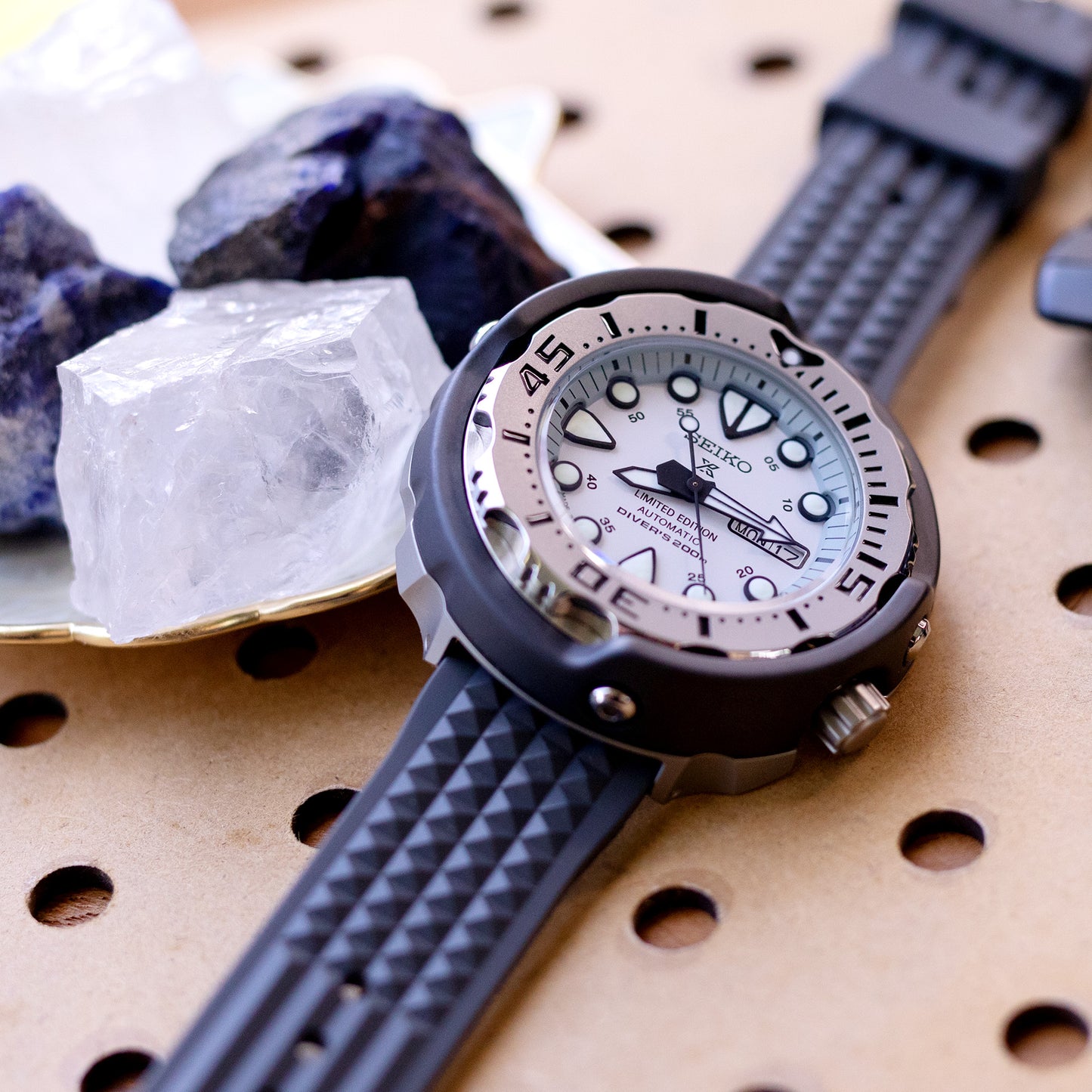 Chaffle Military Grey FKM Rubber watch strap, 20mm or 22mm