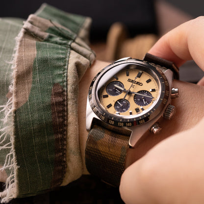 Seiko Speedtimer Panda chronograph SSC817 Gold Dial Seitona