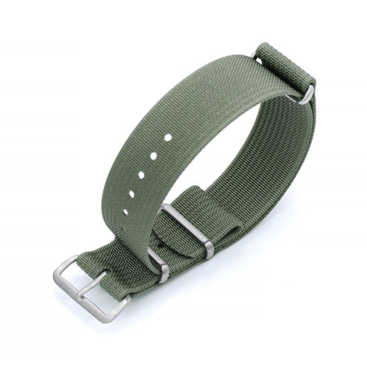 Ribbed Nylon One-piece Brushed Buckle, Military Green