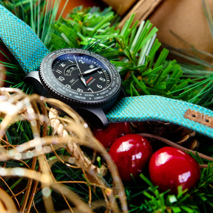 Q.R. Revive Pilot watch strap in Mixed Blue Green