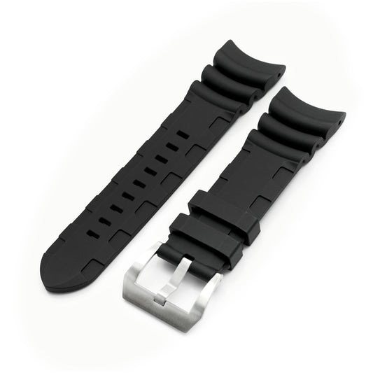 26mm Firewave Resilient Curved End FKM rubber Watch Strap Black