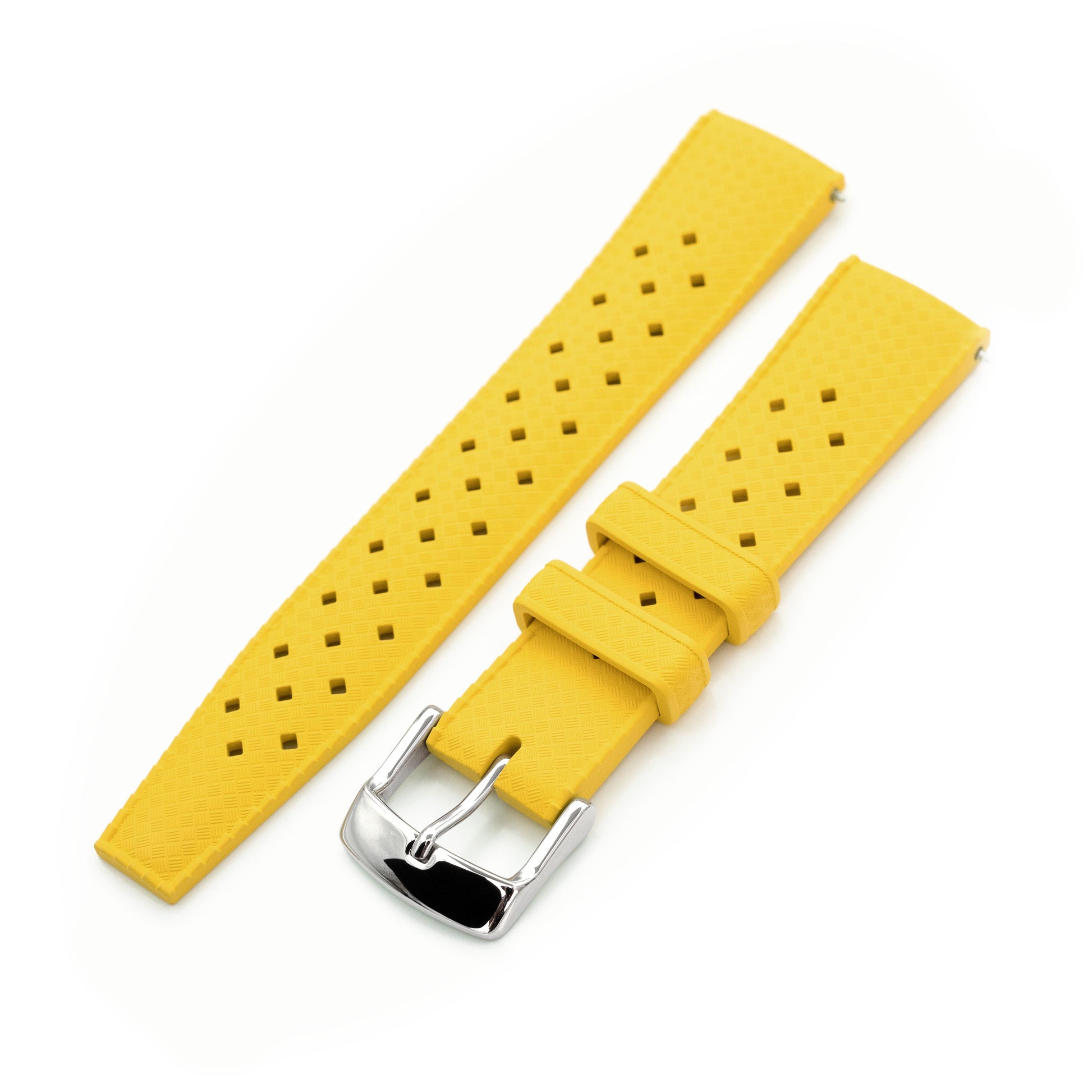 20mm Quick Release Tropical-Style FKM rubber watch strap, Yellow