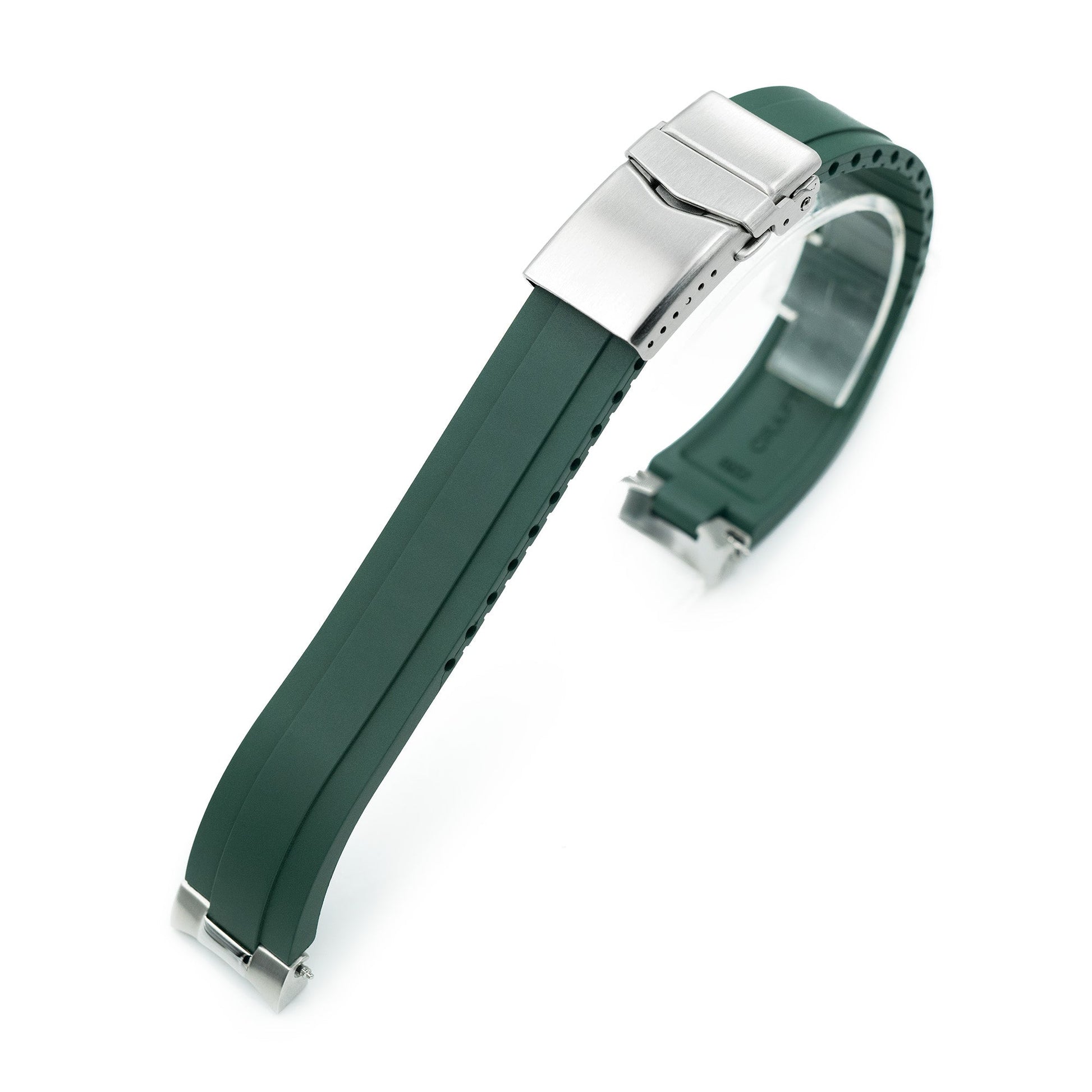 21mm Crafter Blue - MX03-911 Green FKM Rubber Strap with Curved End Links For Seiko Speedtimer SSC911 