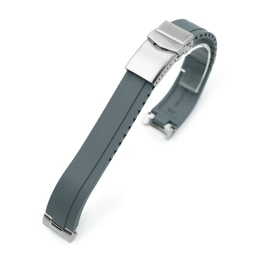 21mm Crafter Blue - MX03-911 Light-Grey FKM Rubber Strap with Curved End Links For Seiko Speedtimer SSC911 