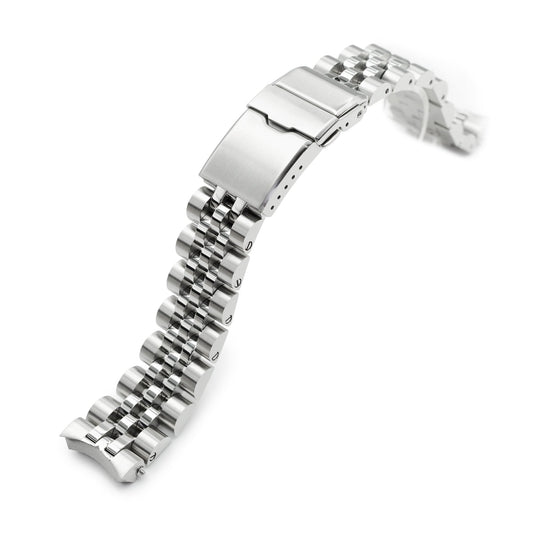 20mm Angus-J Louis Watch Band for Seiko SPB185, 316L Stainless Steel Brushed Baton Diver Clasp