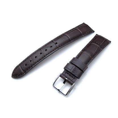 MiLTAT Brown CrocoCalf Curved end, Brown St.