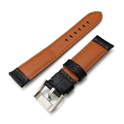 Matte Black Croco Grain Strap, MiLTAT (BK)