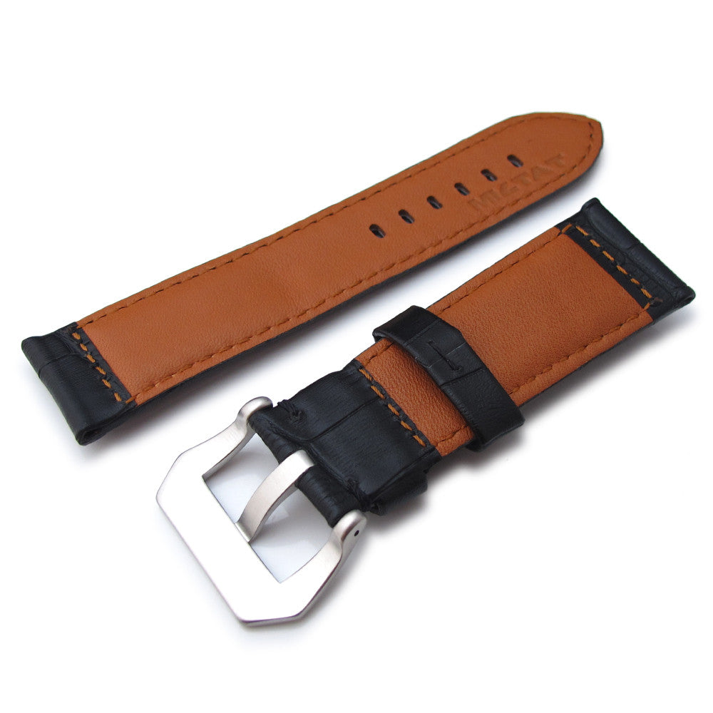 Matte Black Croco Grain Strap, MiLTAT (BK)