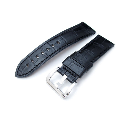 24mm MiLTAT Black CrocoCalf, Black St., P