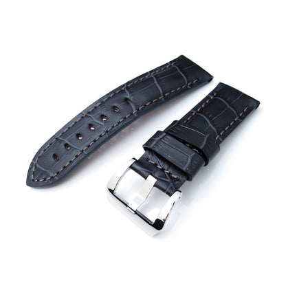 24mm MiLTAT Matte Grey CrocoCalf, Grey St., P