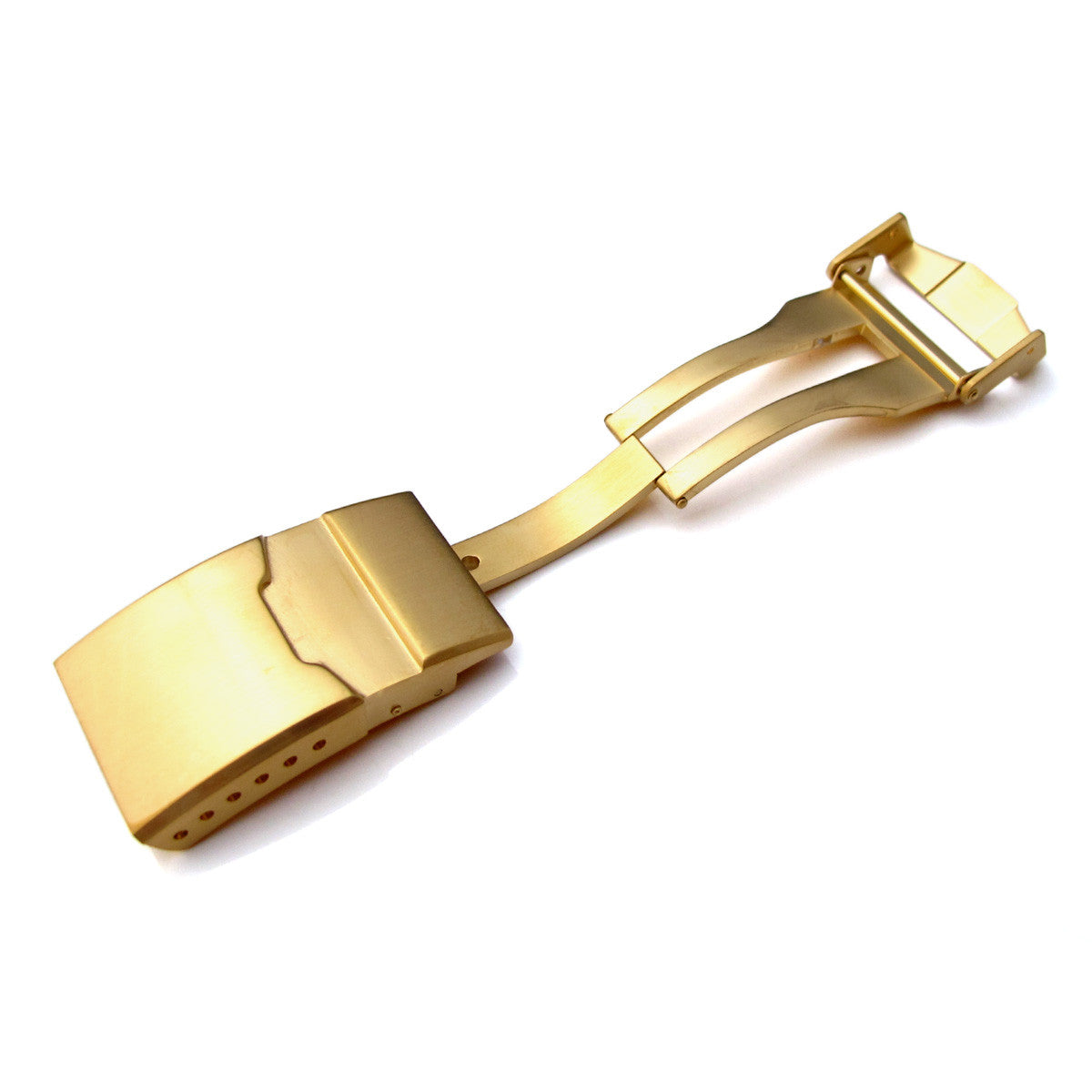 Chamfer double locks diver's clasp, IP Gold