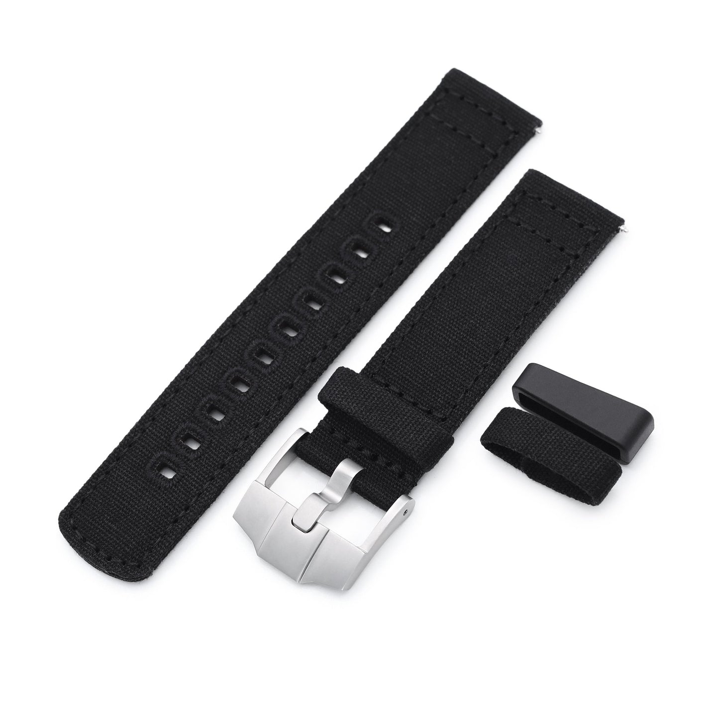 Black Quick Release Canvas Watch Strap 22mm or 20mm 