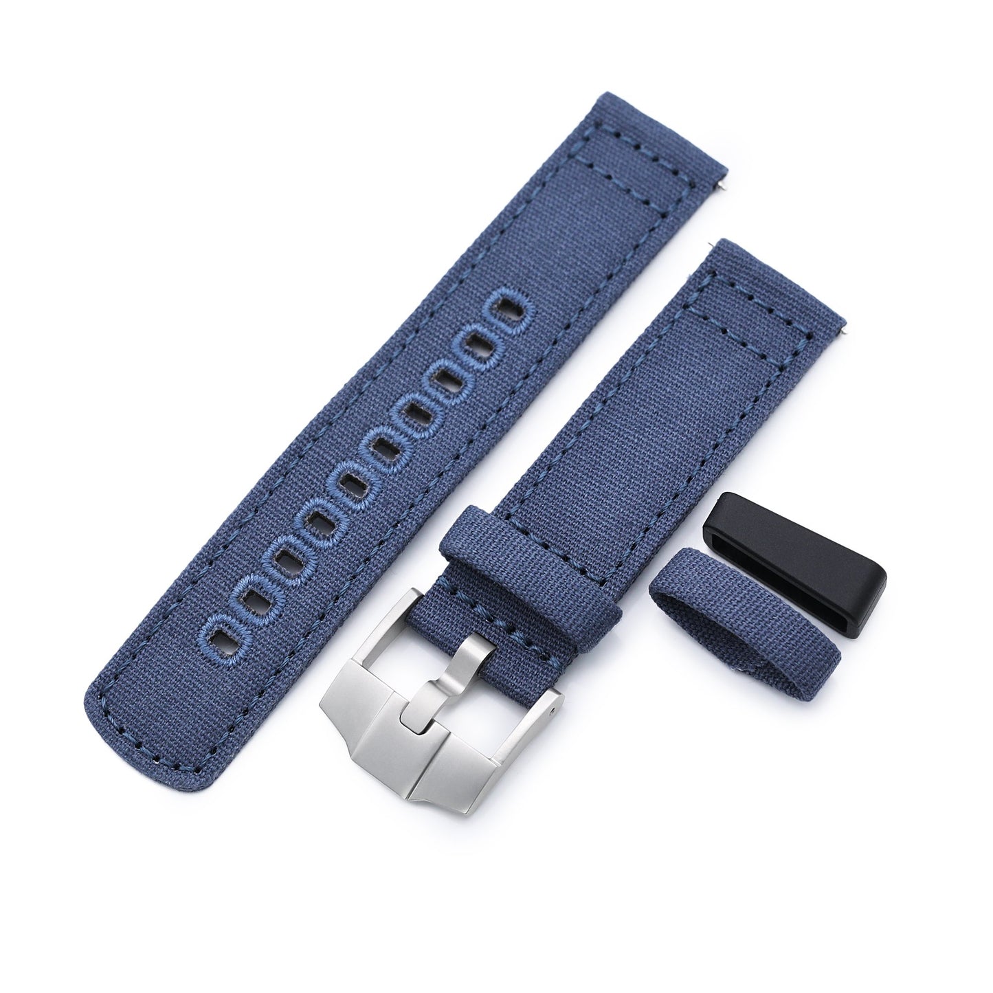 Navy Blue Quick Release Canvas Watch Strap 22mm or 20mm 