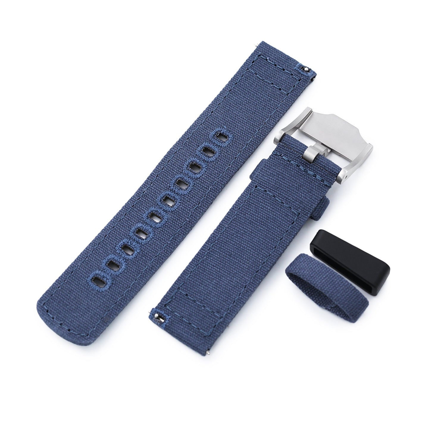 Navy Blue Quick Release Canvas Watch Strap 22mm or 20mm 