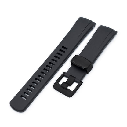 Seiko Turtle Crafter Blue Black PVD Buckle Rubber Straps | Strapcode