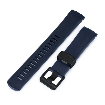 Seiko Turtle Crafter Blue Navy PVD Buckle Rubber Straps | Strapcode