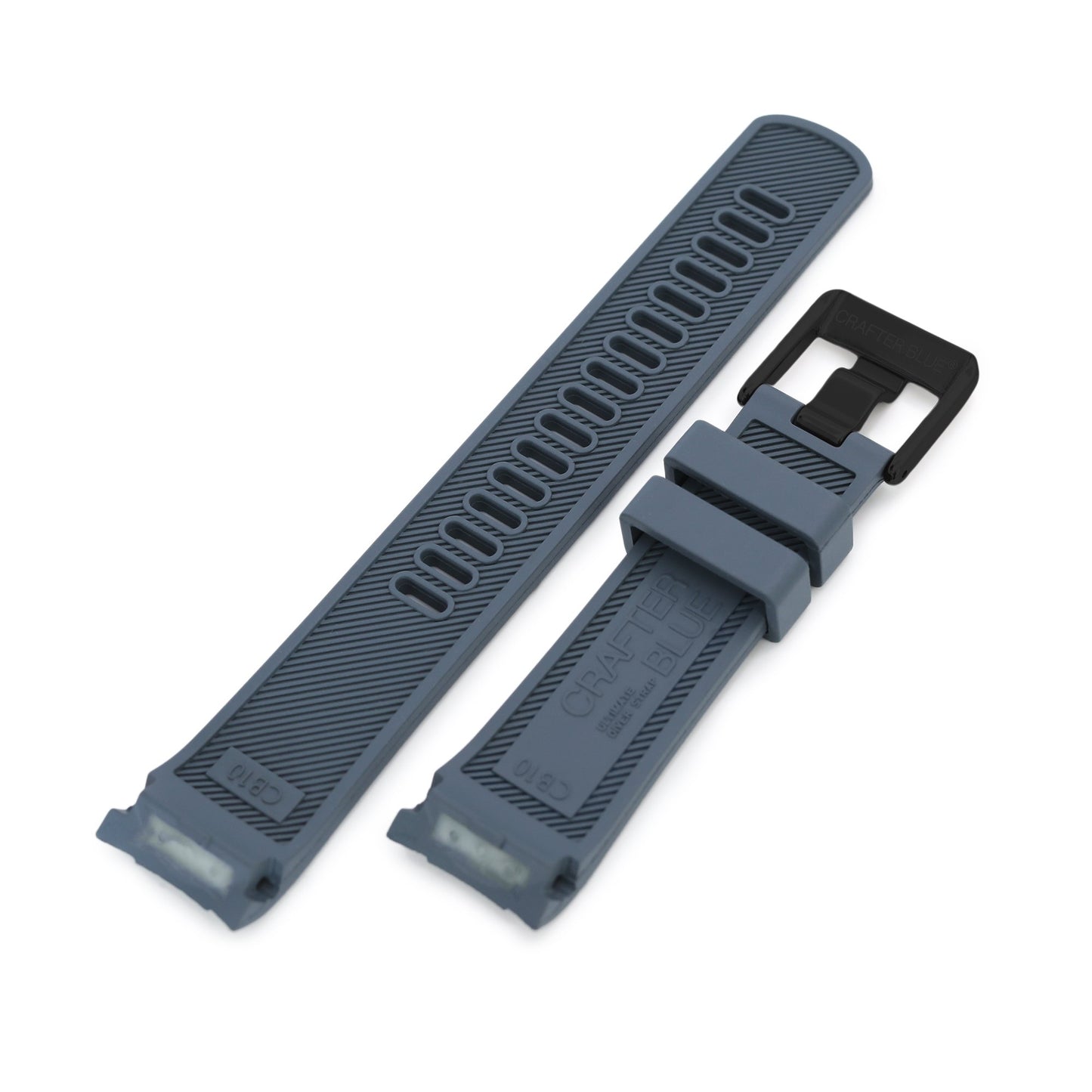 Seiko SKX007 Mod Fitted Curved End Lug Rubber Watch Band |Crafter Blue