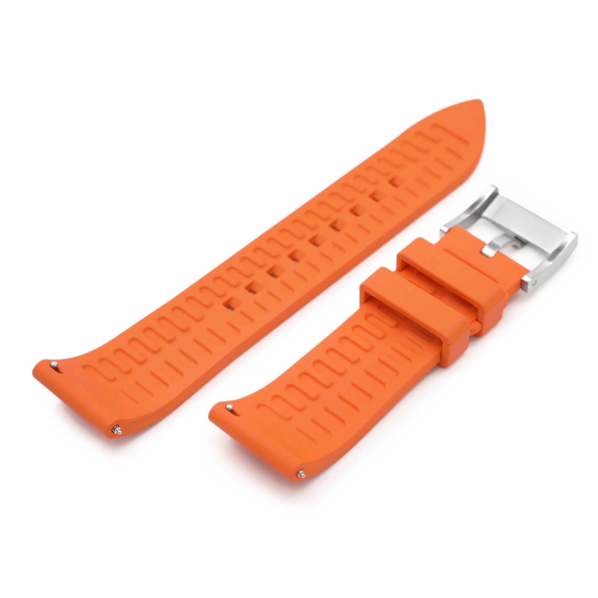 22mm Straight End Orange FKM Rubber Quick Release Watch Band|Strapcode