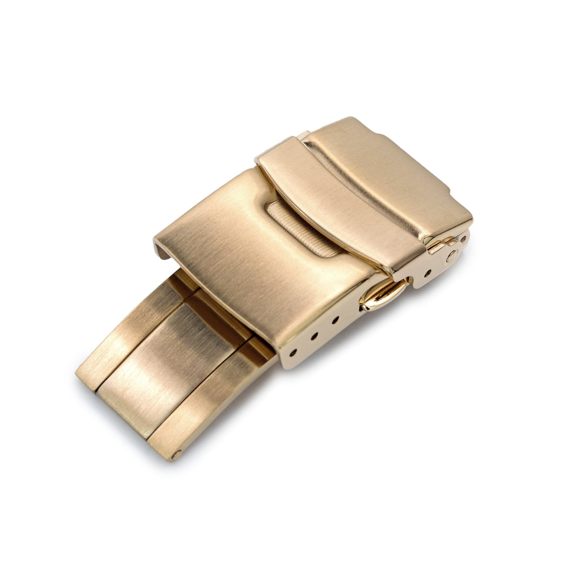 18mm Double Lock Diver Buckle Gold Watch Diver Clasp | Strapcode