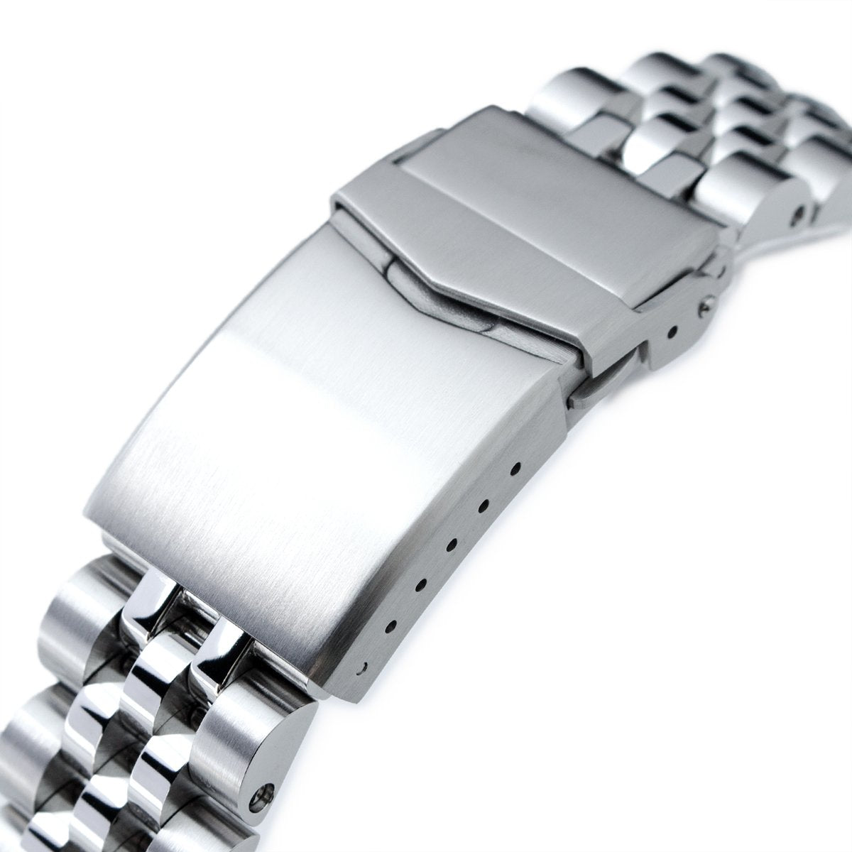 20mm Angus-J Louis 316L Stainless Steel Watch Bracelet for Seiko Mini Turtles SRPC35, Brushed, V-Clasp