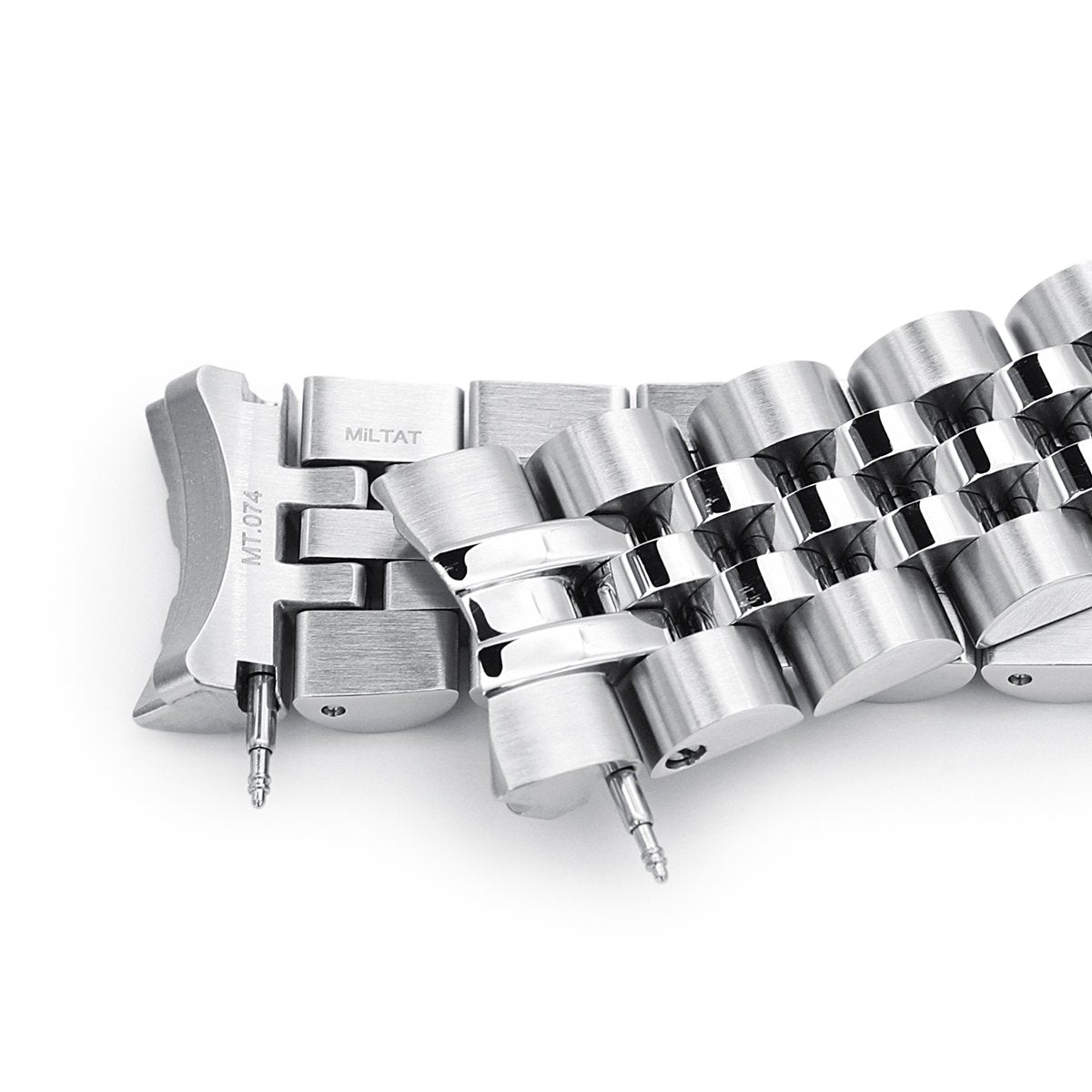 20mm Angus-J Louis 316L Stainless Steel Watch Bracelet for Seiko Mini Turtles SRPC35, Brushed, V-Clasp