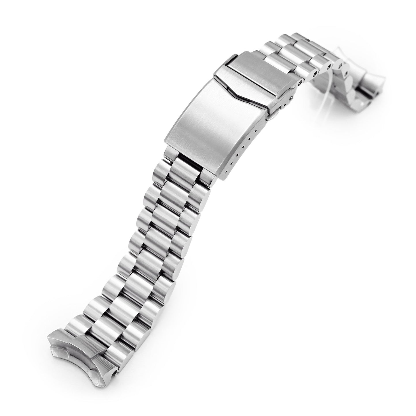 22mm Endmill 316L Stainless Steel Watch Band for Seiko 5, Brushed V-Clasp