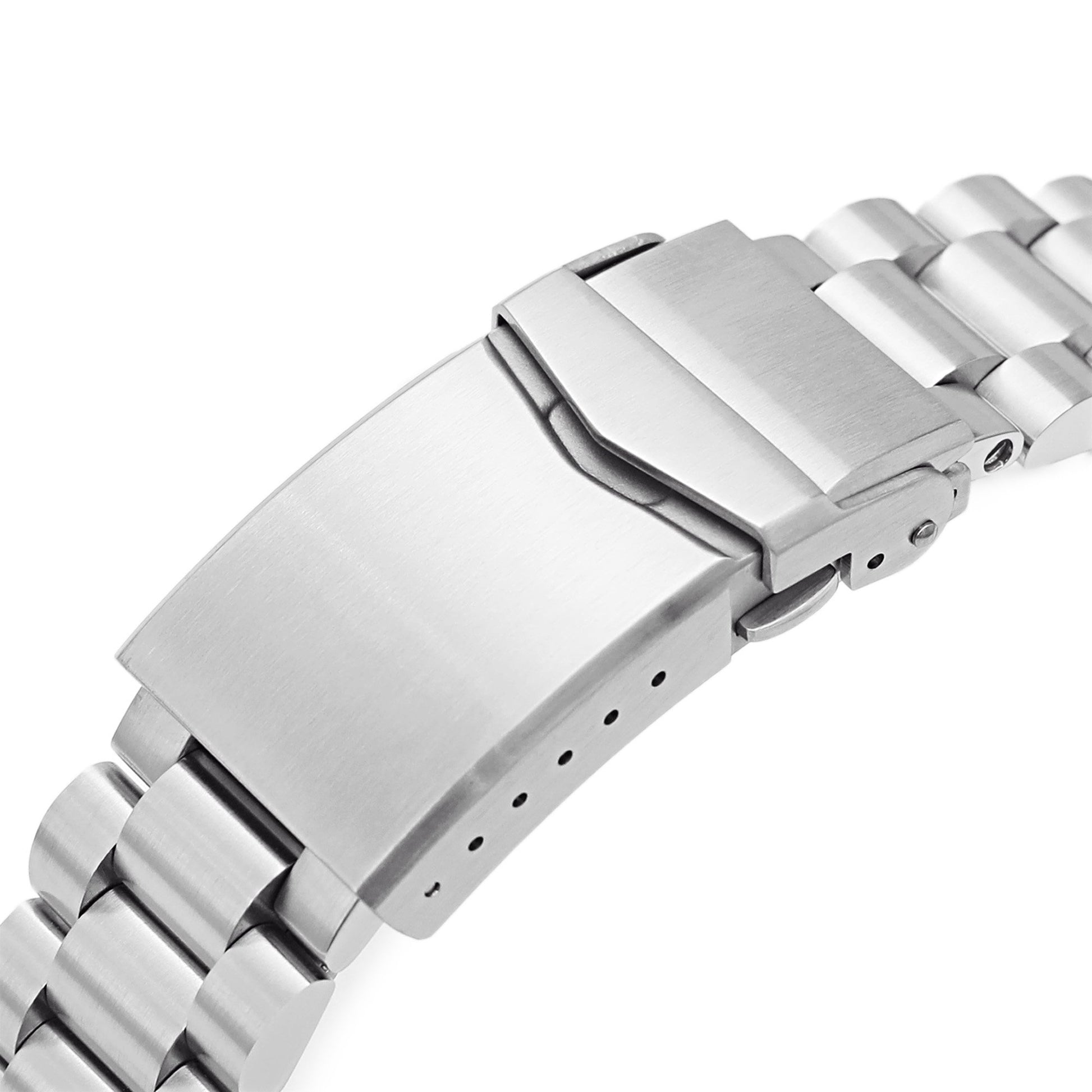 22mm Endmill 316L Stainless Steel Watch Band for Seiko 5, Brushed V-Clasp