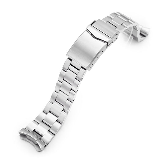 22mm Super-O Boyer 316L Stainless Steel Watch Band for Seiko 5, Brushed V-Clasp