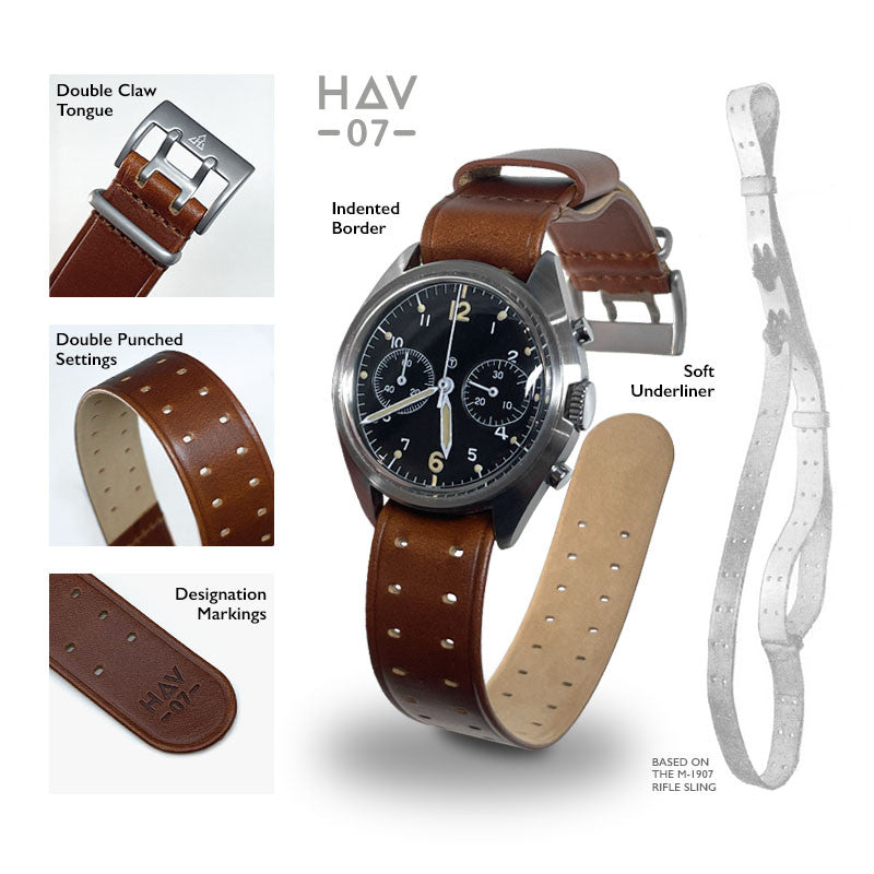 THE M-1907 Russet Brown Leather Watch Band by HAVESTON Straps