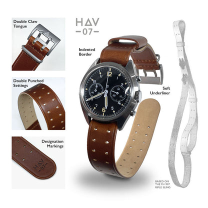 THE M-1907 Russet Brown Leather Watch Band by HAVESTON Straps