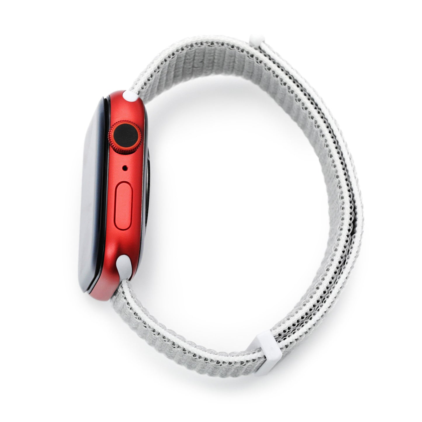 22mm Off White Hook & Loop Durable Nylon Watch Band compatible with Apple Watch 44mm / 45mm models