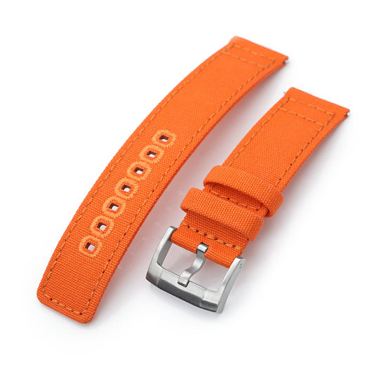 Straight Quick Release Canvas Watch Strap in Orange, 20mm or 22mm