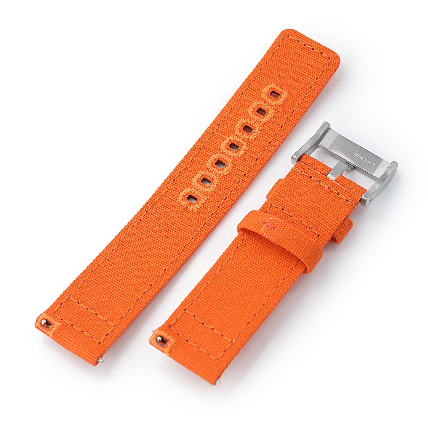 Straight Quick Release Canvas Watch Strap in Orange, 20mm or 22mm