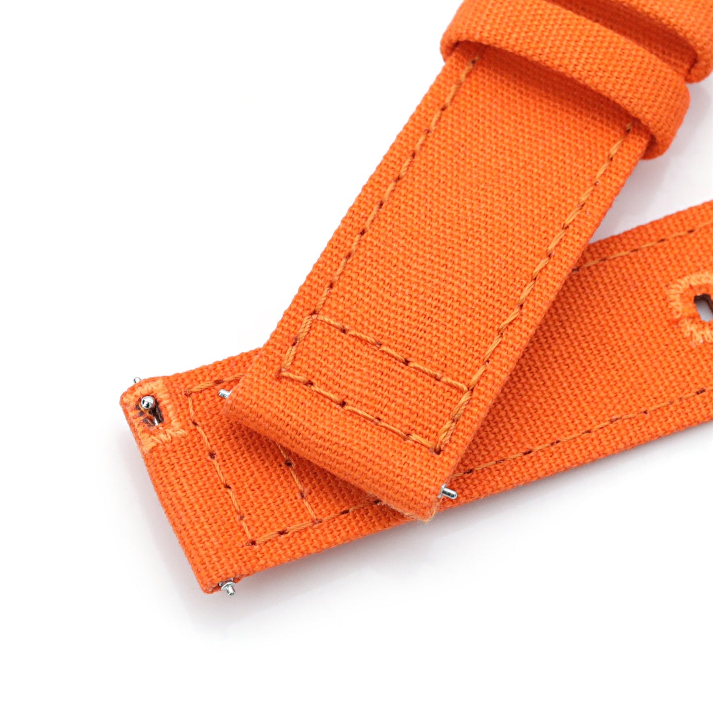 Straight Quick Release Canvas Watch Strap in Orange, 20mm or 22mm