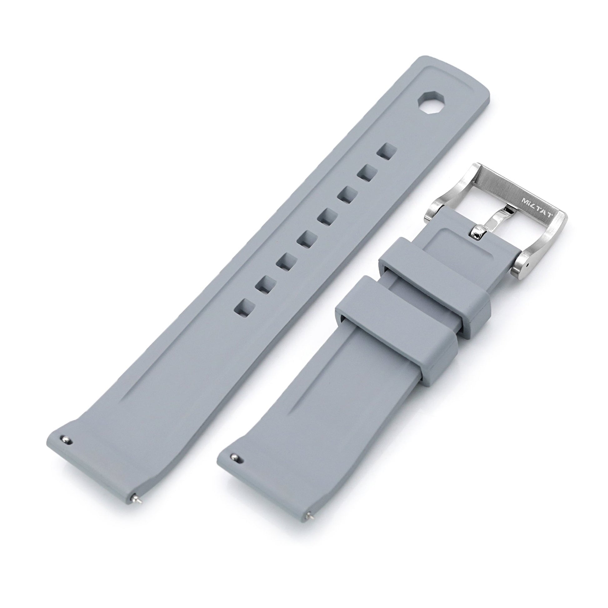 Crisscross Grey FKM Quick Release Rubber Strap, 20mm or 22mm