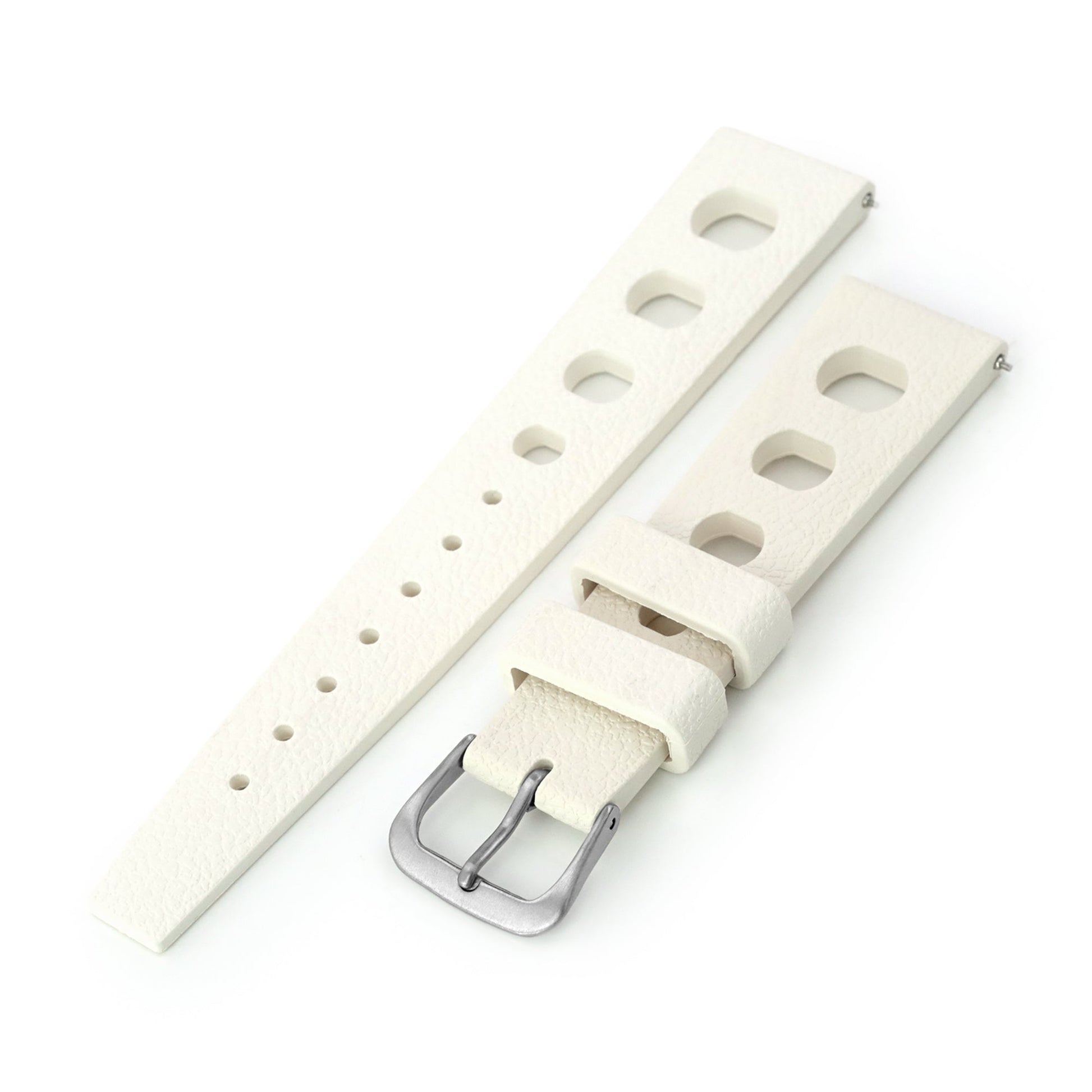 20mm White Large Holes Rally FKM Quick Release Rubber watch band