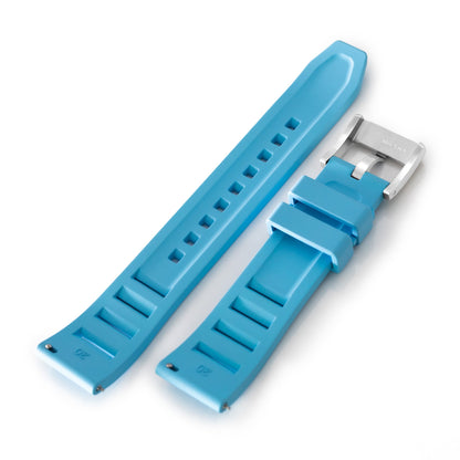 Sky Blue RM Vented FKM Quick Release Rubber Watch Strap, 20mm