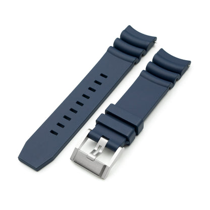 Firewave Resilient Cuved End FKM rubber Watch Strap, Navy Blue