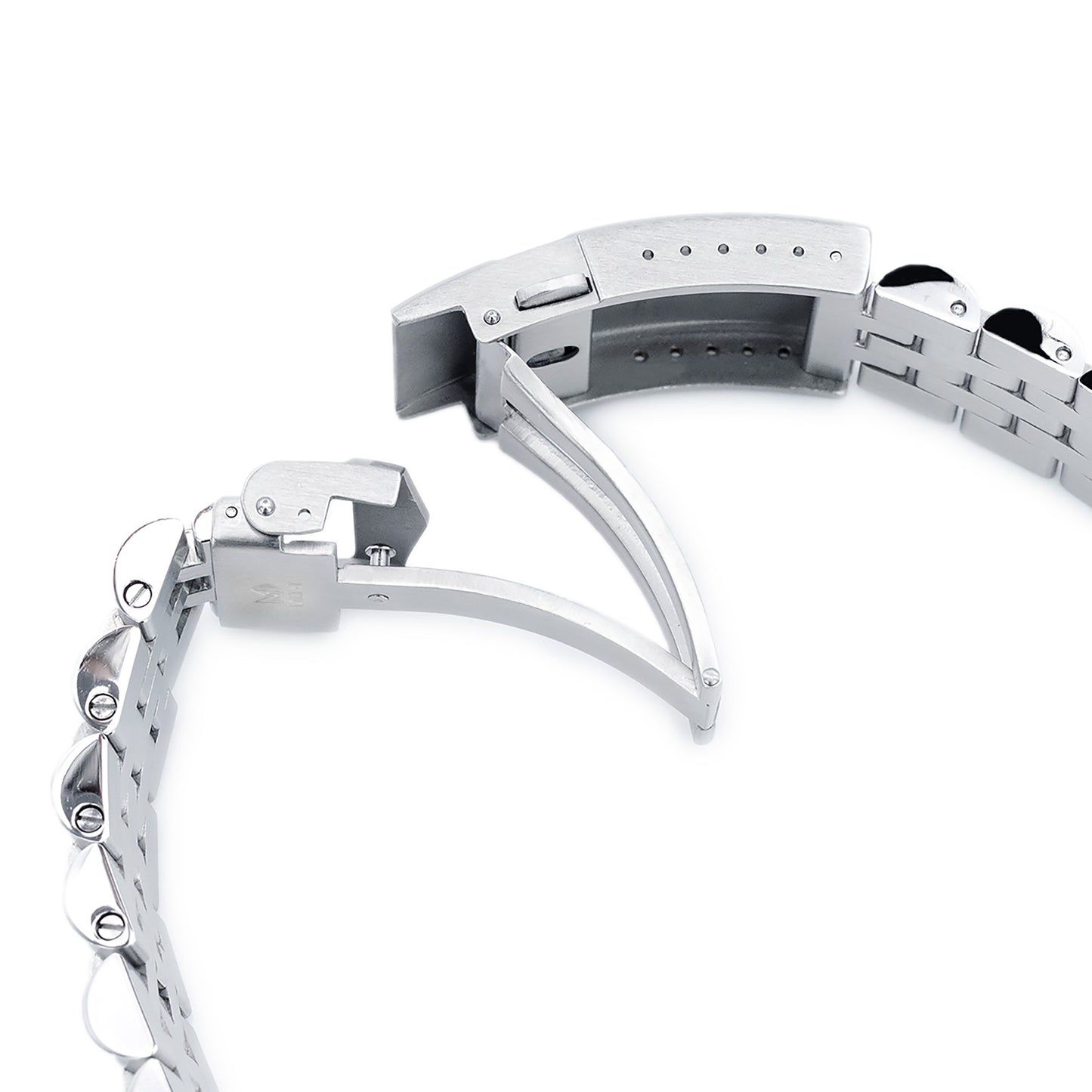 Angus-J Louis for Seiko Cocktail V-Clasp, Brushed with Polished Center