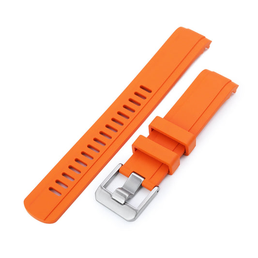 20mm Crafter Blue - Orange Rubber Curved Lug Watch Strap for Seiko Baby MM200 & Mini Turtles SRPC35