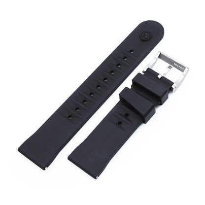 Chaffle Black FKM Rubber watch strap, 19mm to 22mm Watch Bands