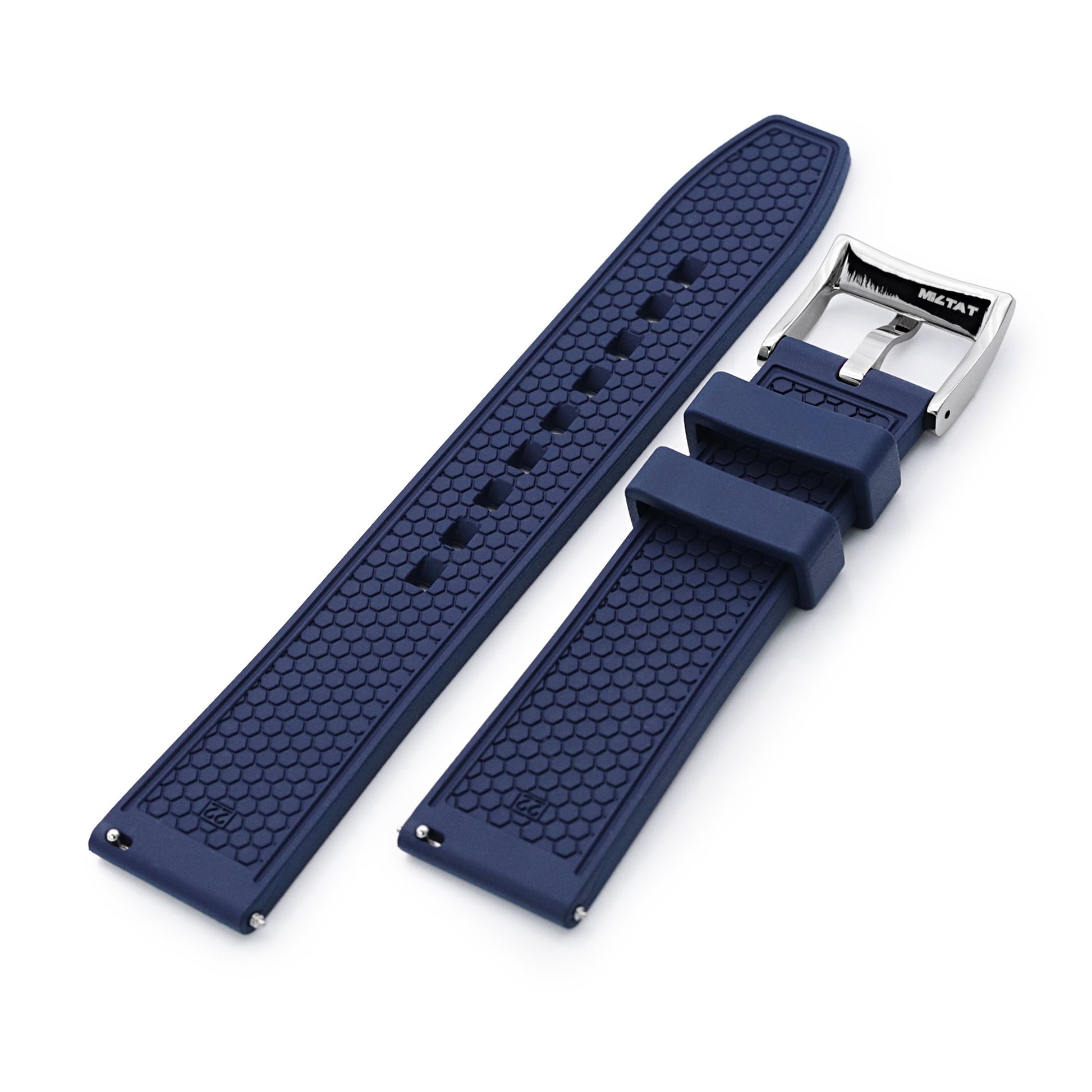 HONEY Blue FKM Quick Release Rubber Strap, 20mm or 22mm