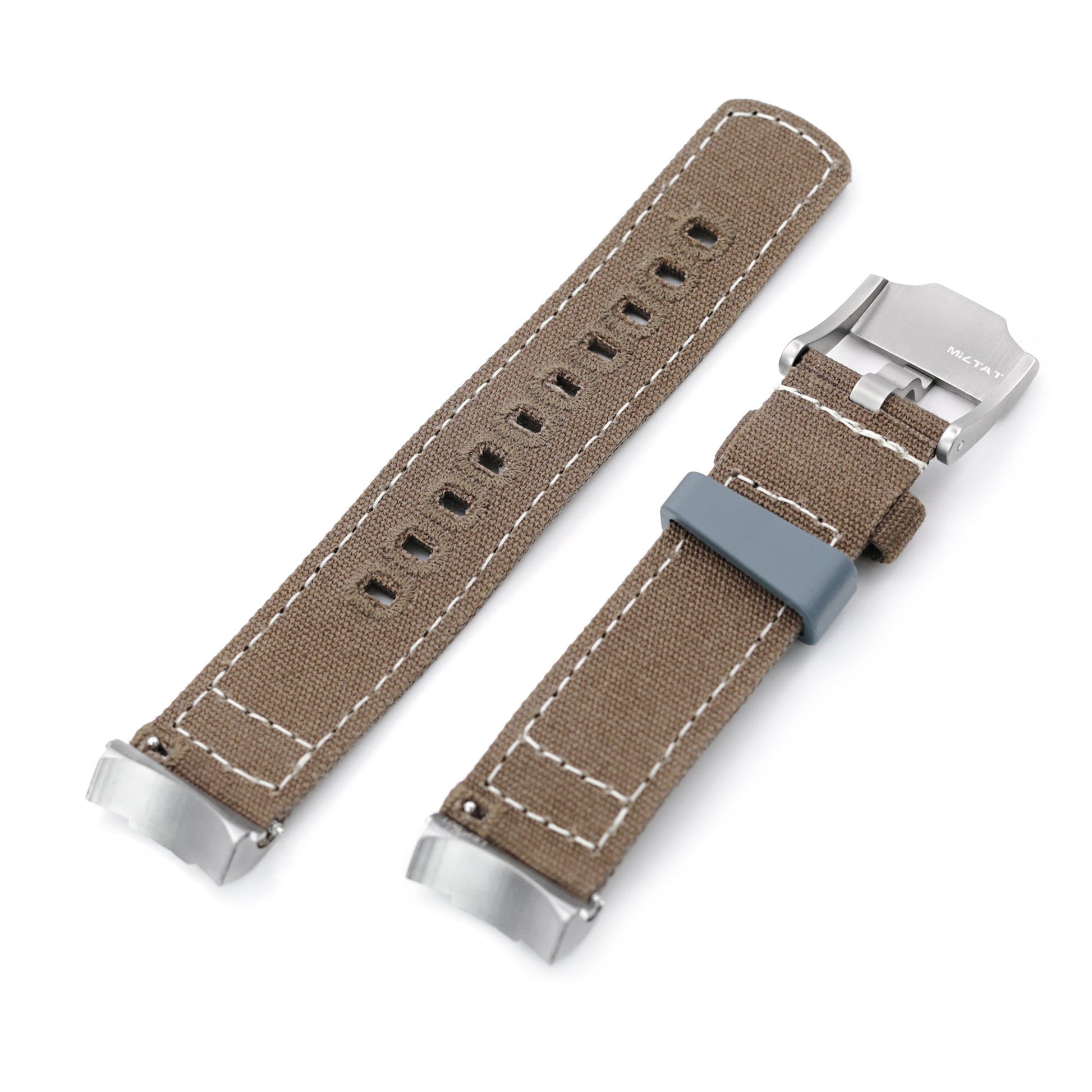 Tan Color Quick Release Canvas + Add-on End Piece watch strap for Seiko Sumo SPB103