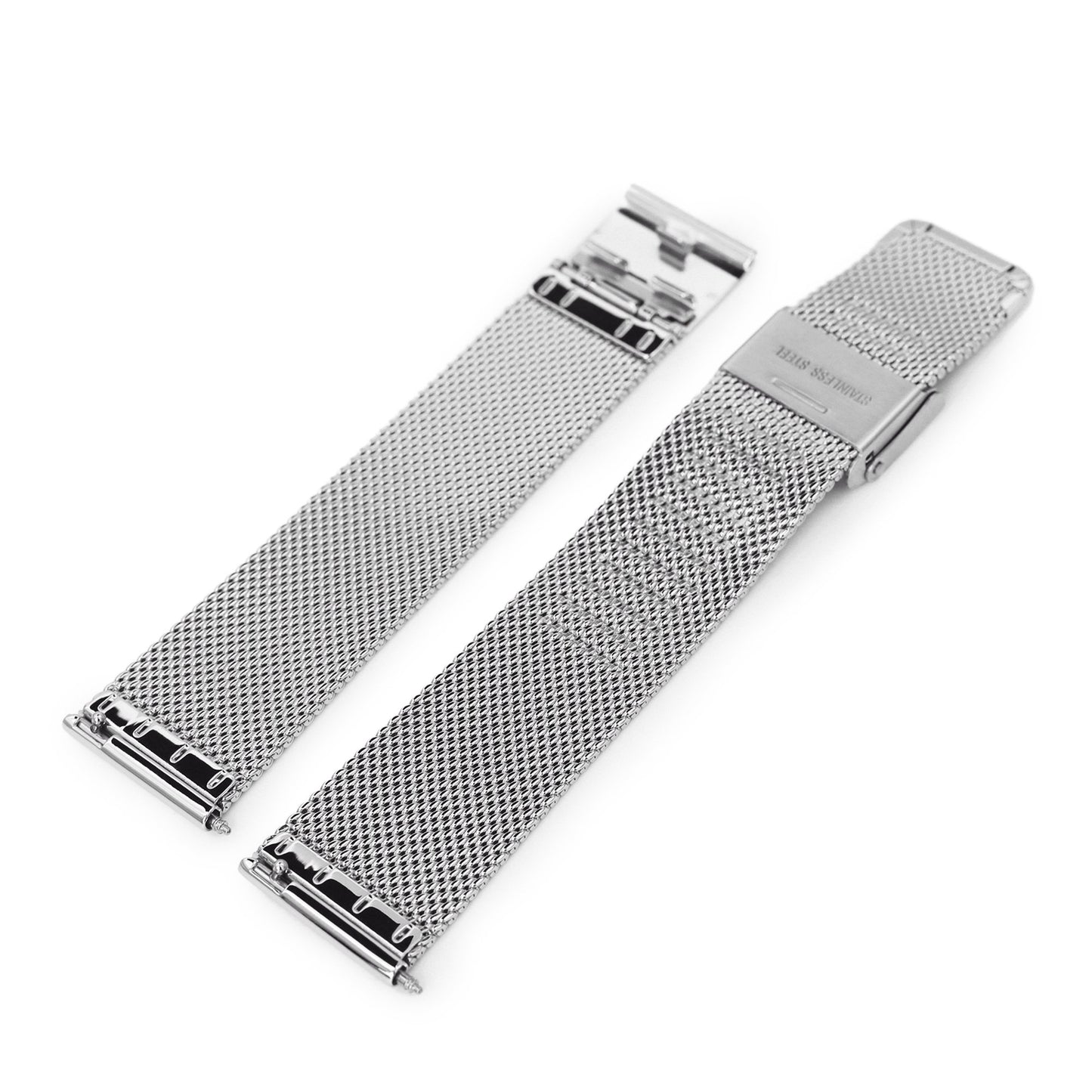 Quick Release Classic Superfine Mesh Watch Band, 18mm 19mm or 20mm, Polished