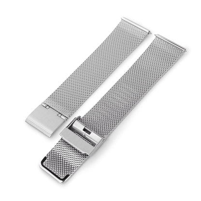 Quick Release Classic Superfine Mesh Watch Band, 18mm 19mm or 20mm, Polished