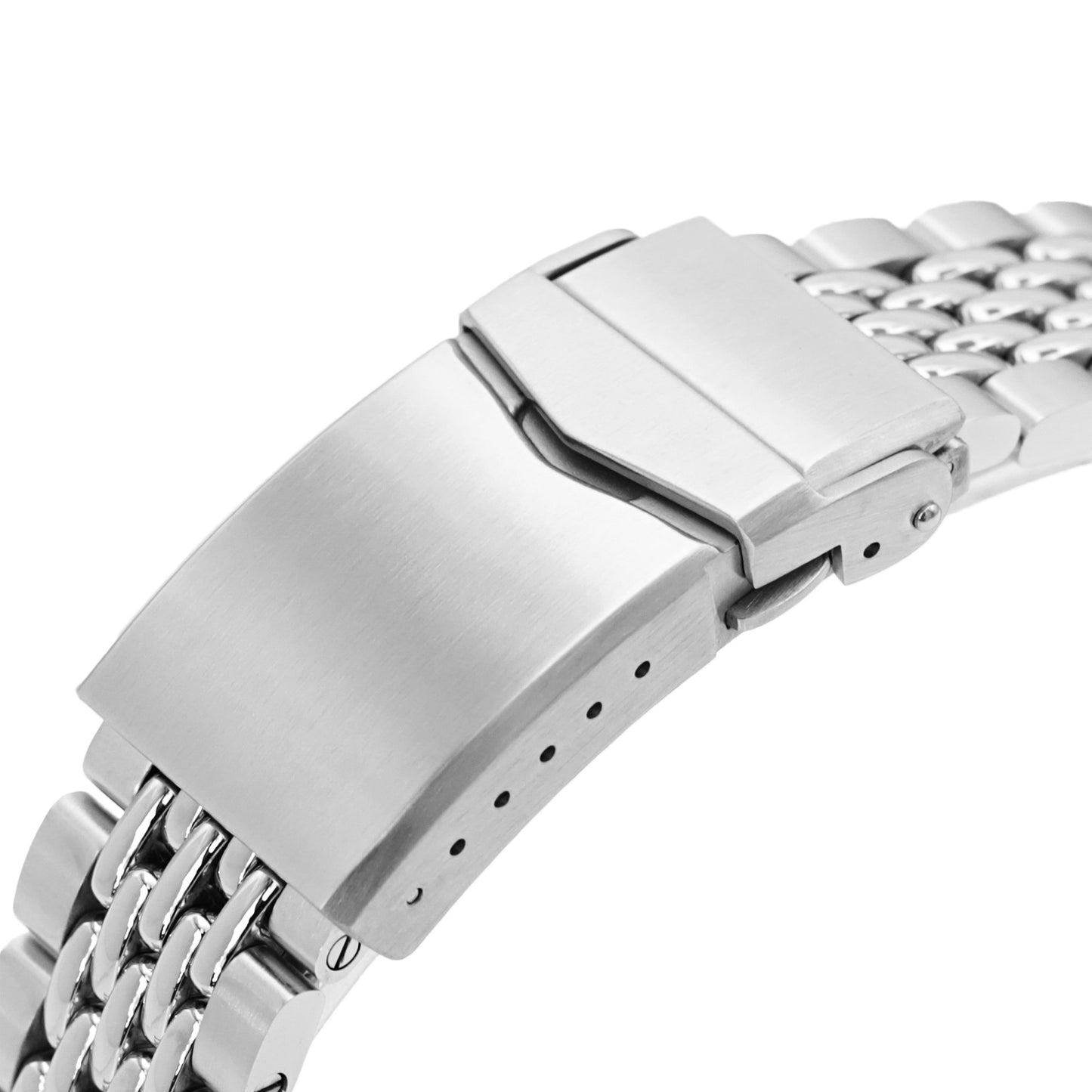 22mm Goma BOR 316L Stainless Steel Watch Band for Orient Kamasu, Brushed and Polished V-Clasp